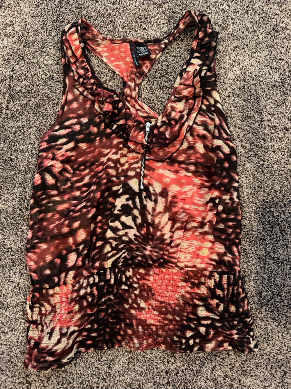 Fire Los Angeles Multicolor Ruffle Racerback Tank Top